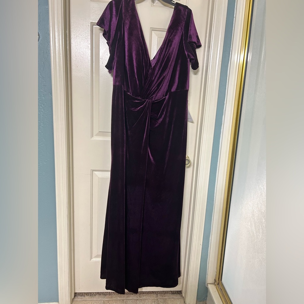 Faeriesty Purple Dress 24W velvet prom holiday formal party NWT - Picture 1 of 9